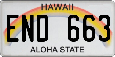 HI license plate END663