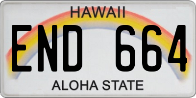 HI license plate END664