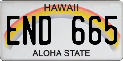 HI license plate END665