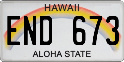 HI license plate END673