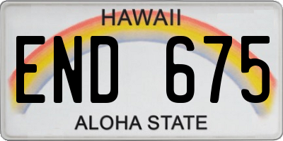 HI license plate END675