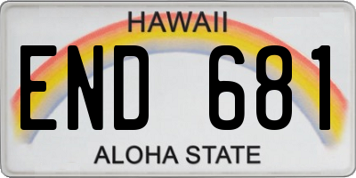 HI license plate END681