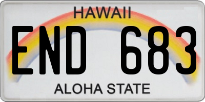 HI license plate END683