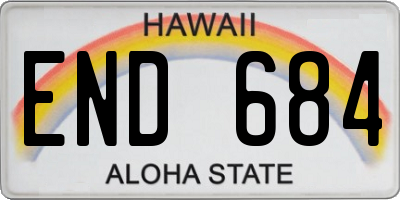 HI license plate END684