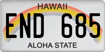 HI license plate END685