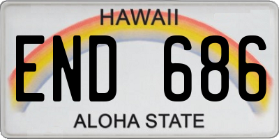 HI license plate END686