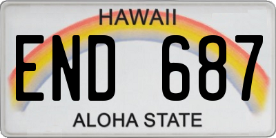 HI license plate END687