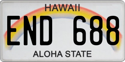 HI license plate END688