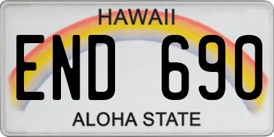 HI license plate END690