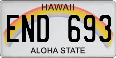 HI license plate END693