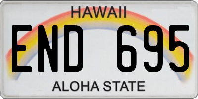 HI license plate END695