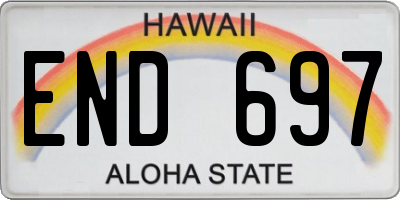 HI license plate END697