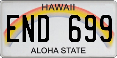 HI license plate END699