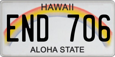HI license plate END706