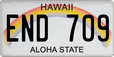 HI license plate END709