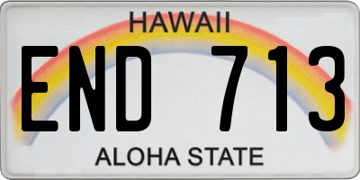 HI license plate END713