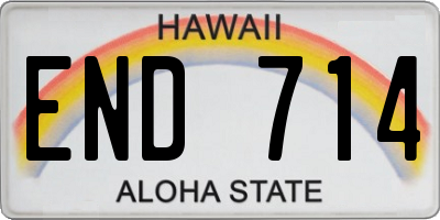 HI license plate END714