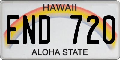 HI license plate END720