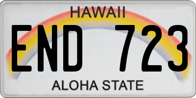 HI license plate END723