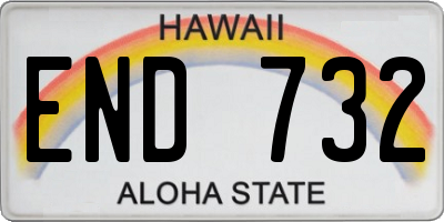 HI license plate END732