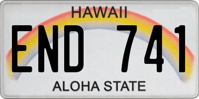 HI license plate END741