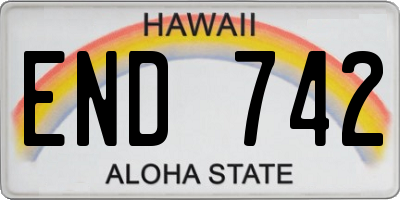 HI license plate END742