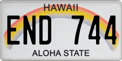 HI license plate END744