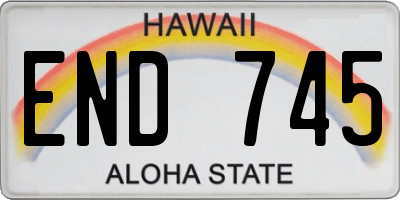 HI license plate END745