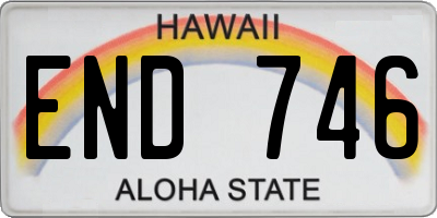 HI license plate END746