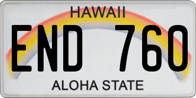 HI license plate END760