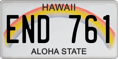 HI license plate END761