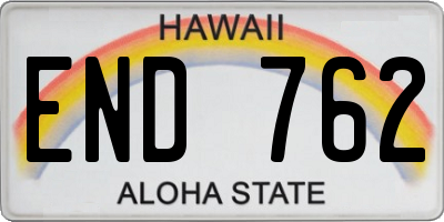HI license plate END762