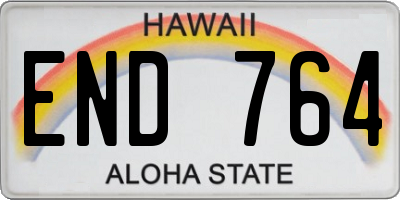 HI license plate END764
