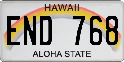 HI license plate END768