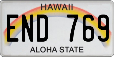 HI license plate END769