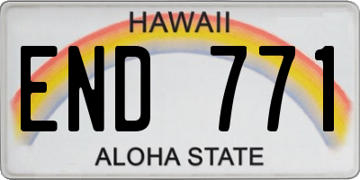HI license plate END771