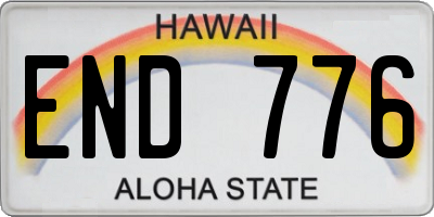 HI license plate END776
