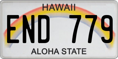HI license plate END779