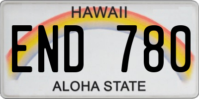 HI license plate END780