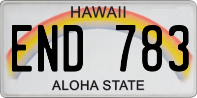 HI license plate END783