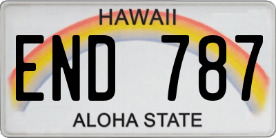 HI license plate END787