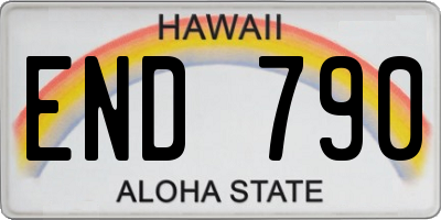 HI license plate END790