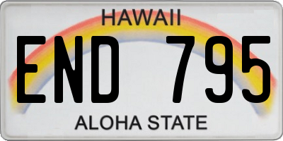 HI license plate END795