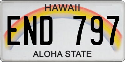 HI license plate END797