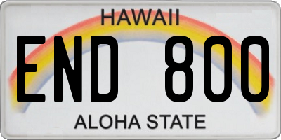 HI license plate END800