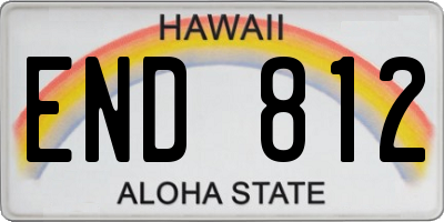 HI license plate END812