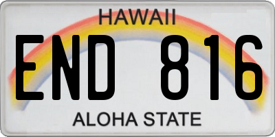 HI license plate END816