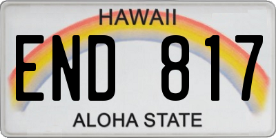 HI license plate END817