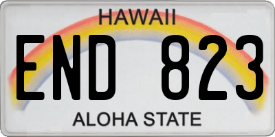 HI license plate END823