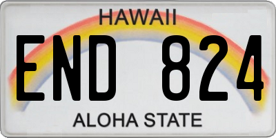 HI license plate END824